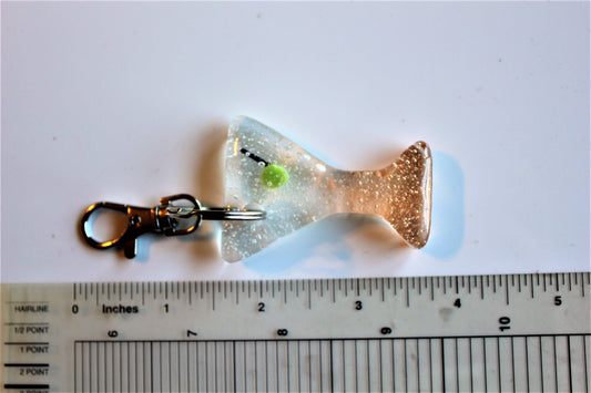 Fused Glass Martini Glass Keychain