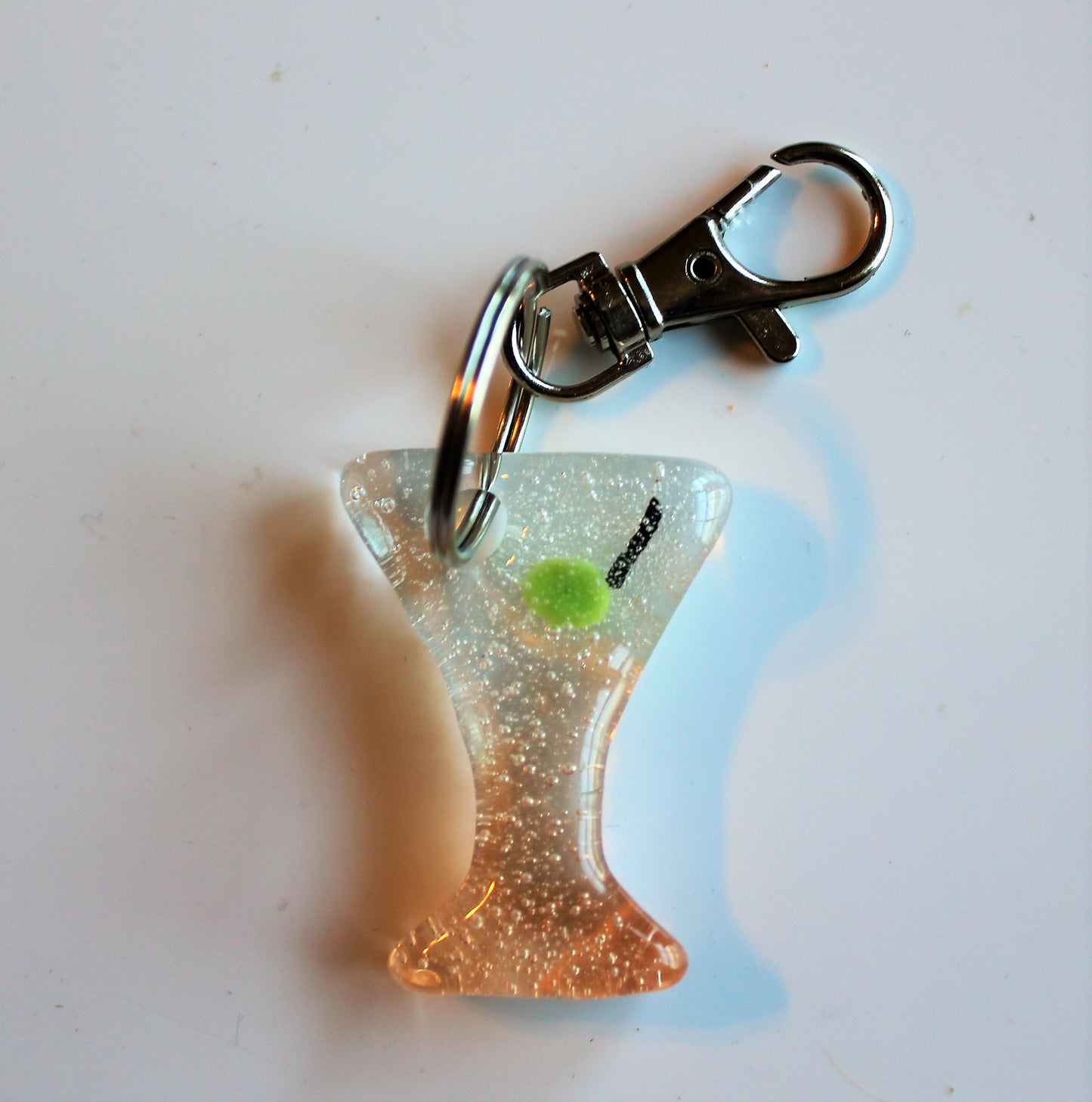 Martini Fused Glass Keychain