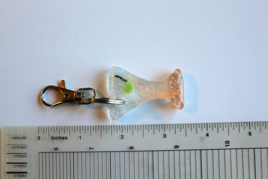 Martini Fused Glass Keychain