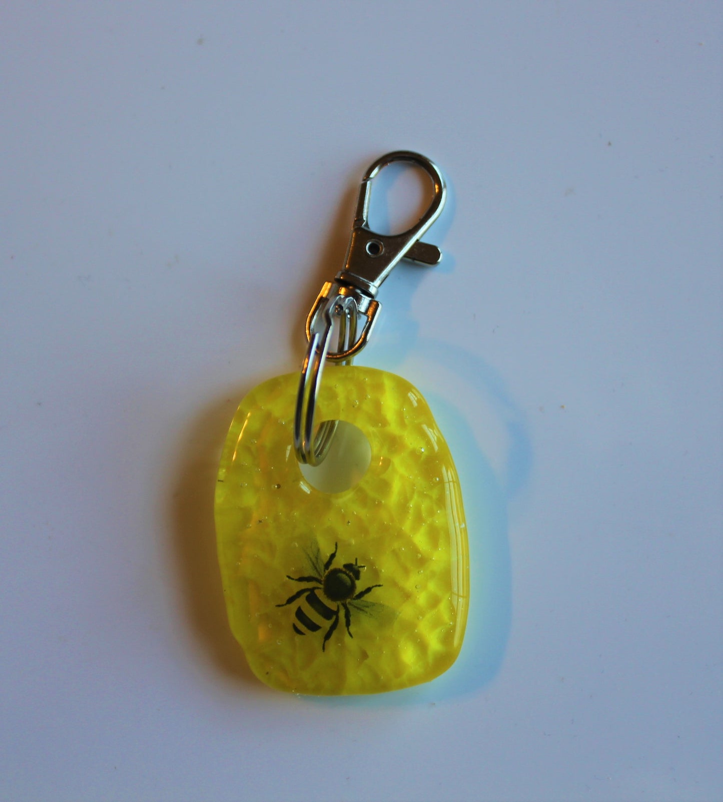 Fused Glass Bee Keychain