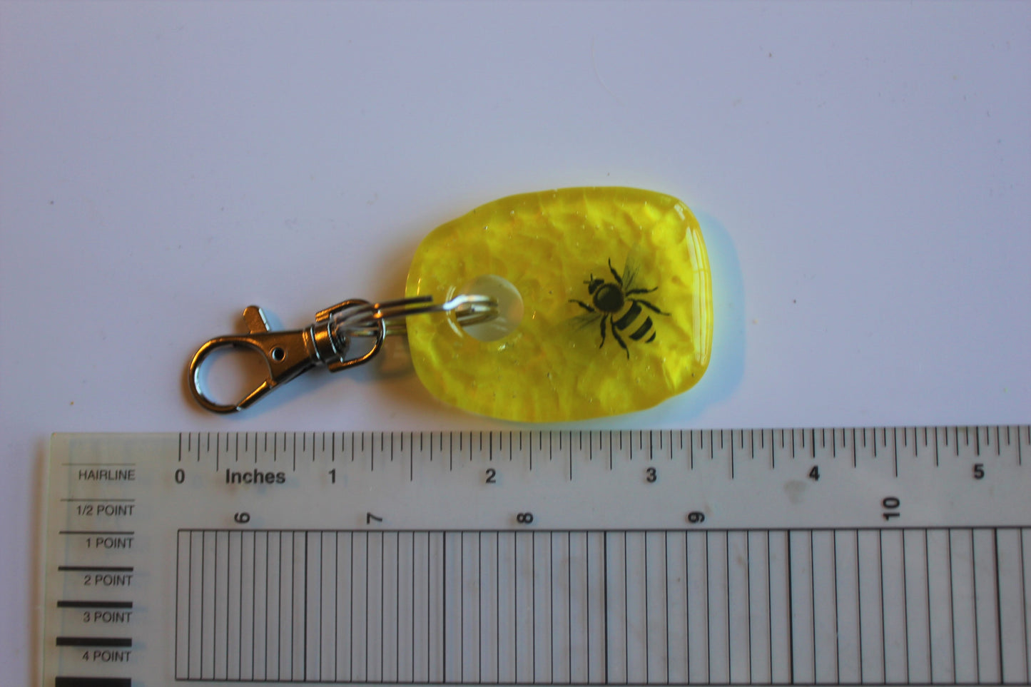 Fused Glass Bee Keychain