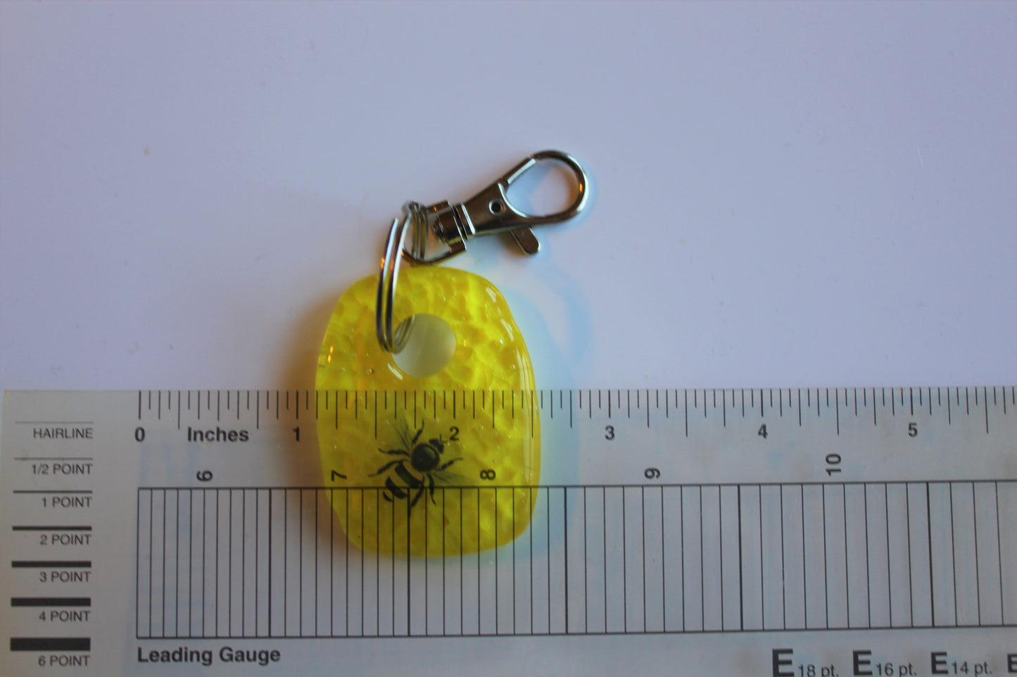 Fused Glass Bee Keychain