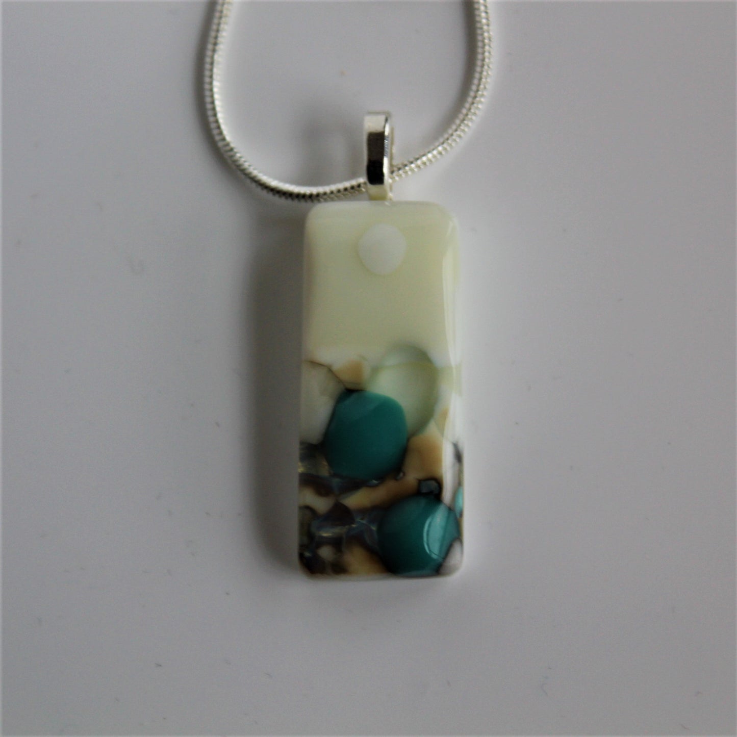 Fused Glass Vanilla Cream Pendant