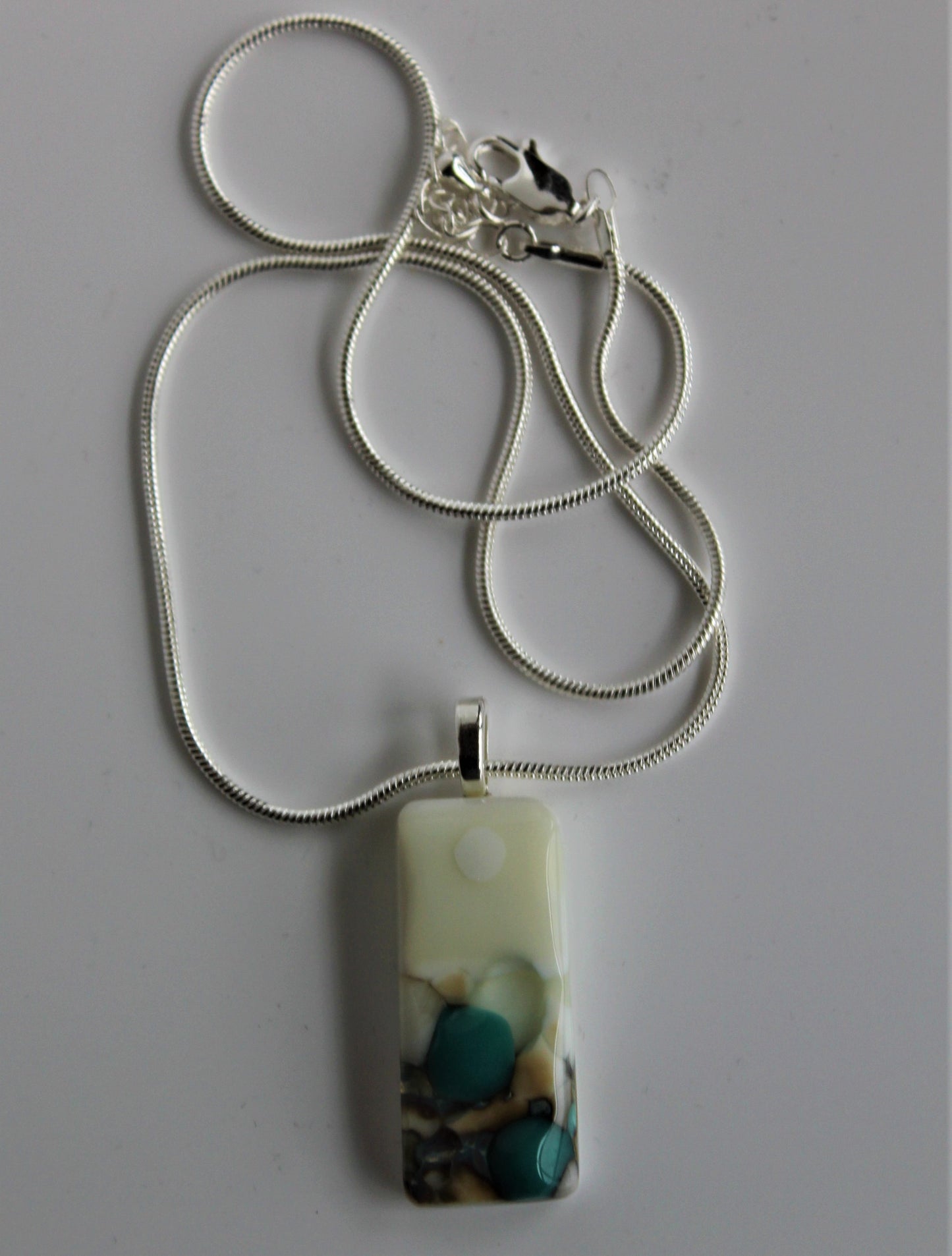 Fused Glass Vanilla Cream Pendant