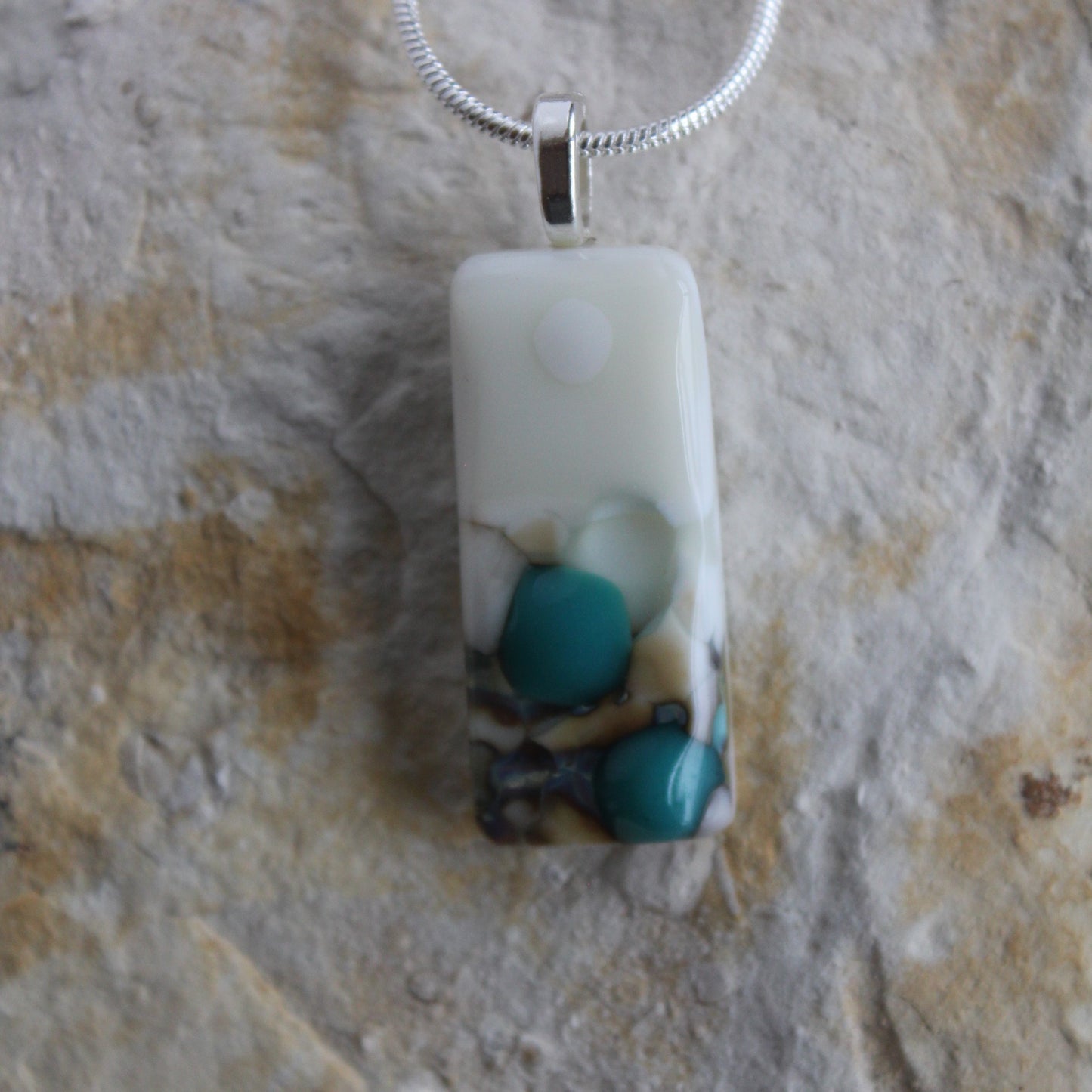 Fused Glass Vanilla Cream Pendant