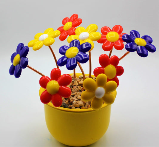 Fused Glass Daisy Plant Stake