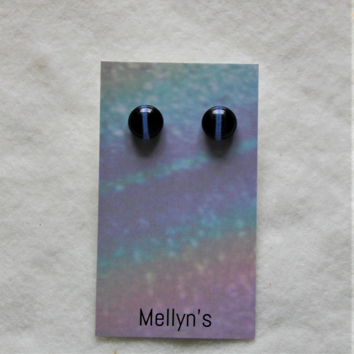 Support the Blue Striped Fused Glass Post Earrings