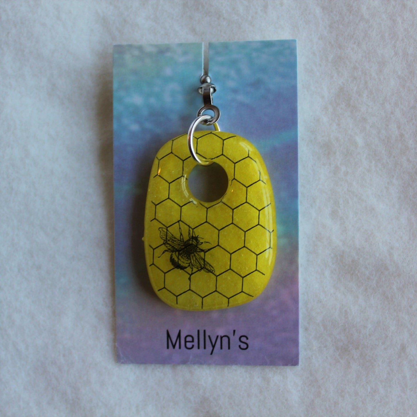 Fused Glass Bee Fan Pull