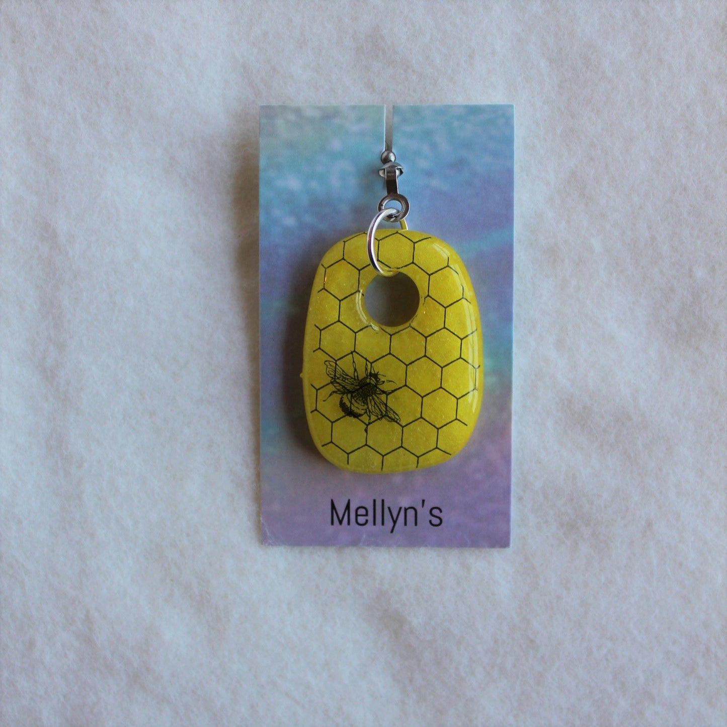 Fused Glass Bee Fan Pull