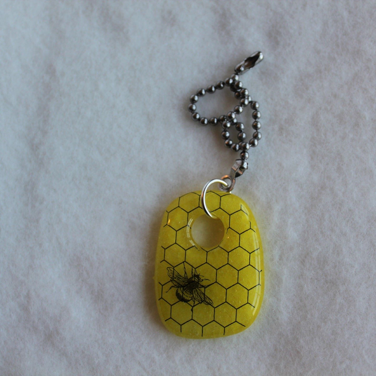 Fused Glass Bee Fan Pull