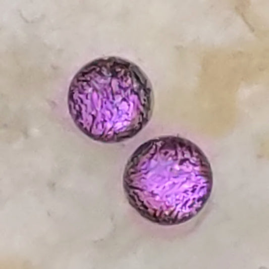 Pink Dichroic Fused Glass Post Earring Wholesale