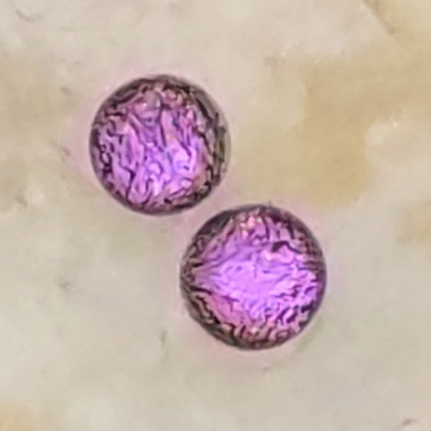 Pink Dichroic Fused Glass Post Earring Wholesale