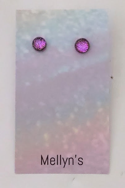 Pink Dichroic Fused Glass Post Earring Wholesale