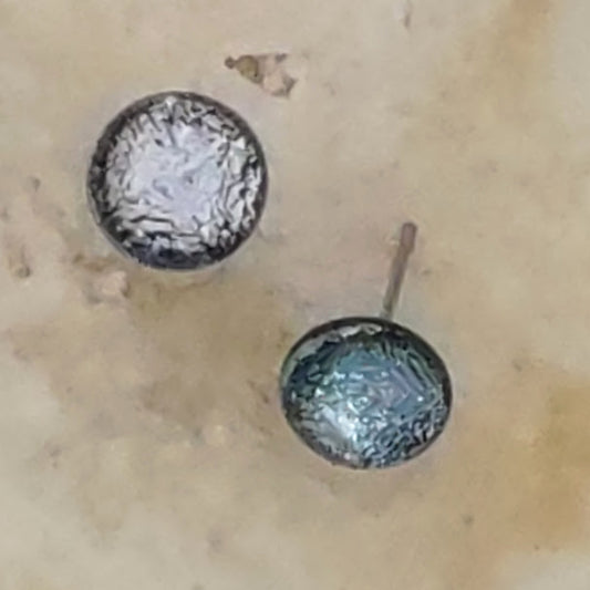 Silver Dichroic Fused Glass Post Earring Wholesale