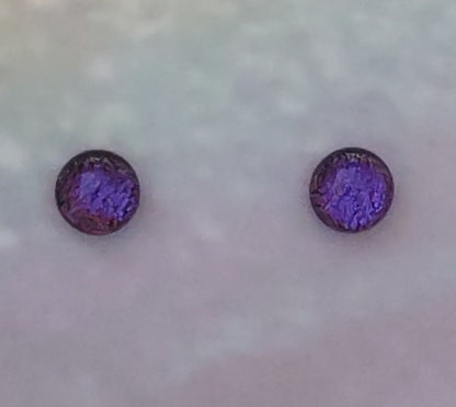 Purple Dichroic Fused Glass Post Earring Wholesale