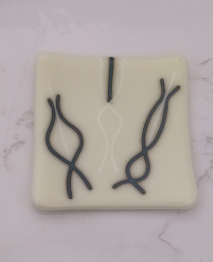 Set of 3 Fused Glass Reactive Glass Plates