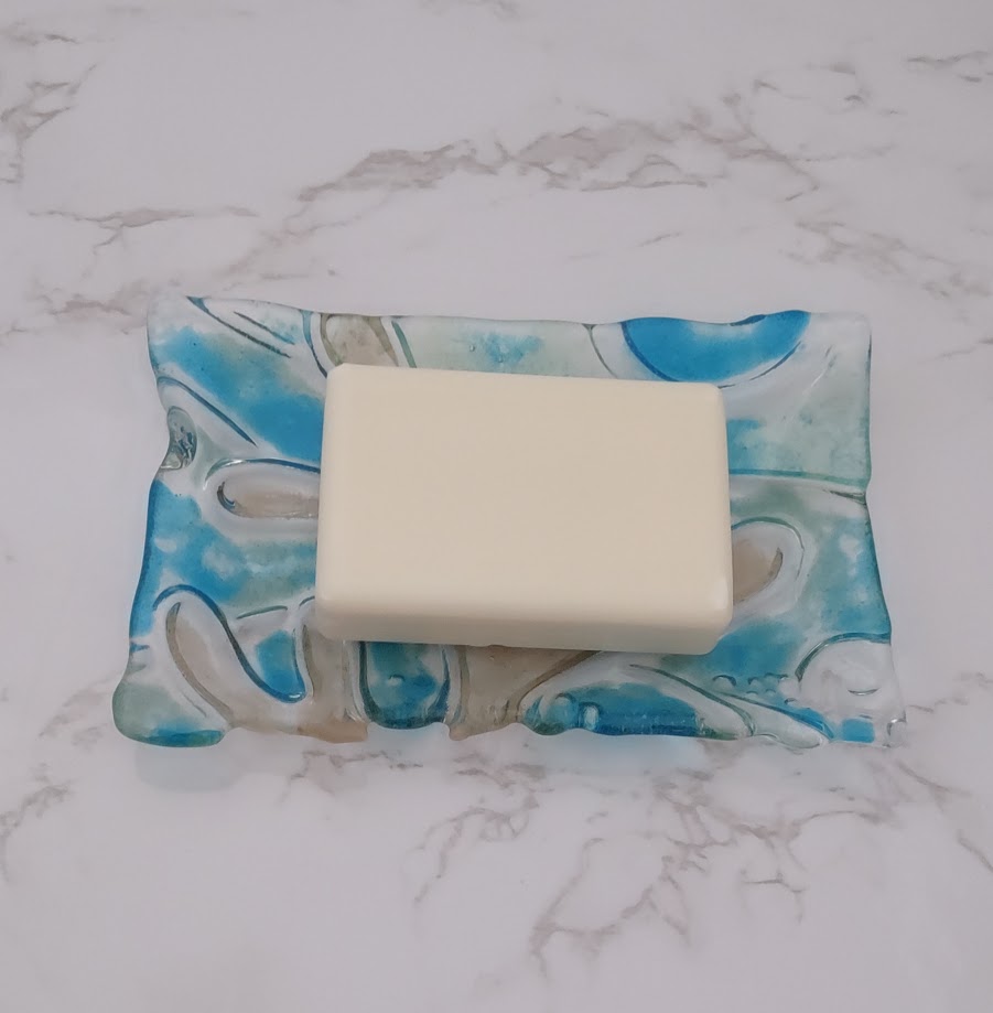 Fused Glass Ocean Scene Soap Dish