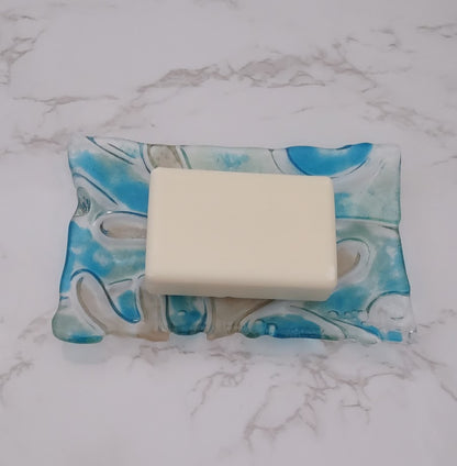Fused Glass Ocean Scene Soap Dish