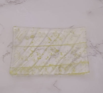 Fused Glass Clear and Yellow Soap Dish