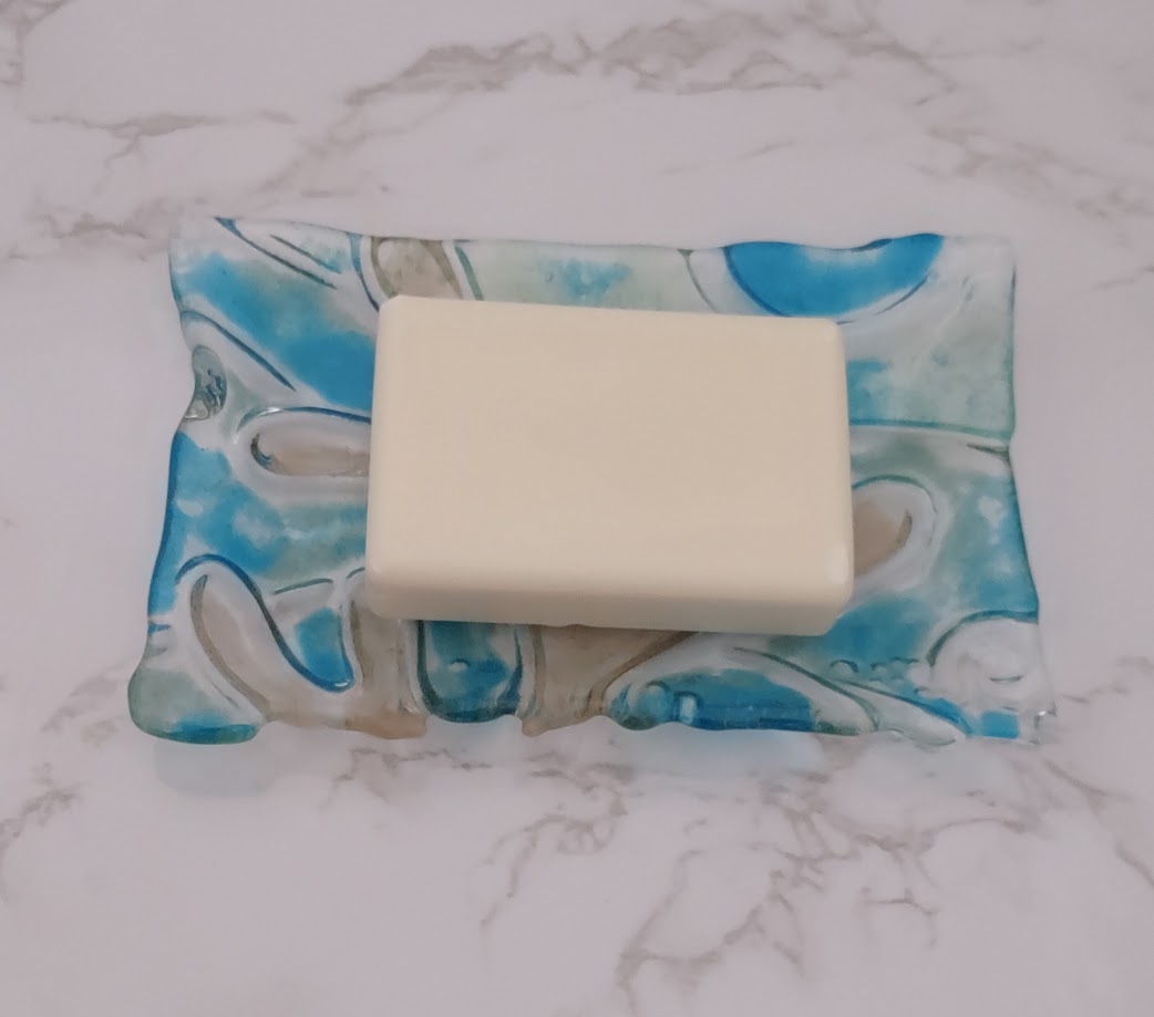 Fused Glass Ocean Scene Soap Dish