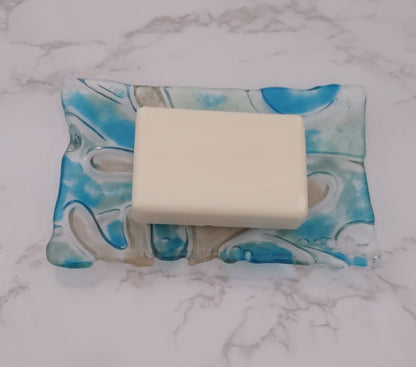 Fused Glass Ocean Scene Soap Dish