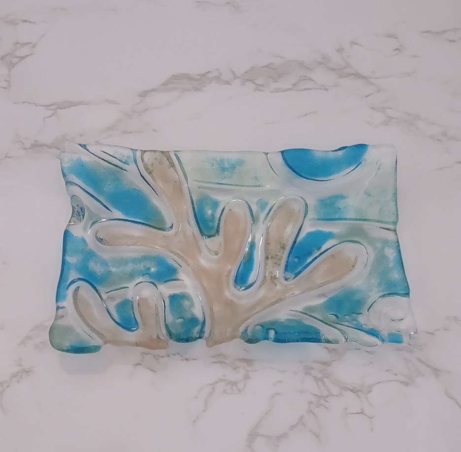 Fused Glass Ocean Scene Soap Dish