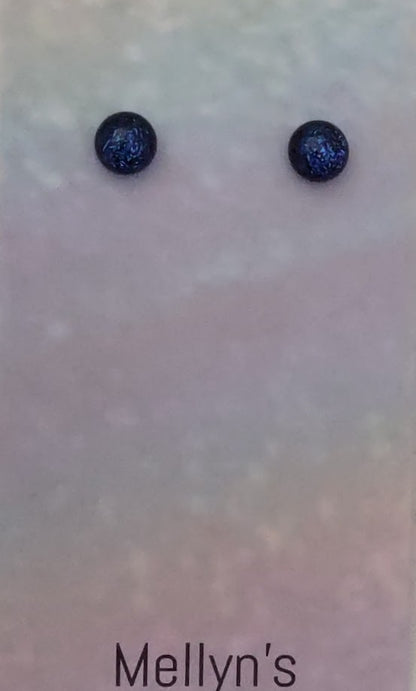Blue Dichroic Fused Glass Post Earring Wholesale