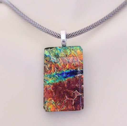 Fused Glass Dichroic Pendant