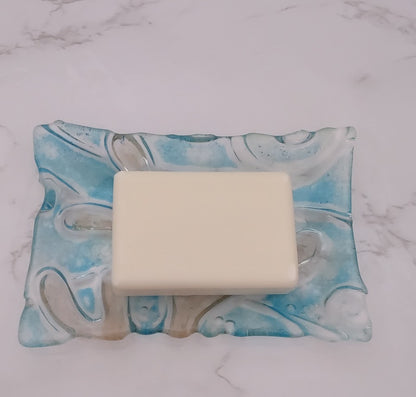 Ocean Scene Fused Glass Soap Dish