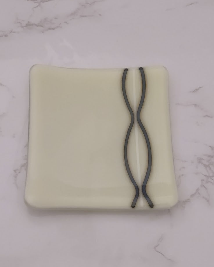 Set of 3 Fused Glass Reactive Glass Plates
