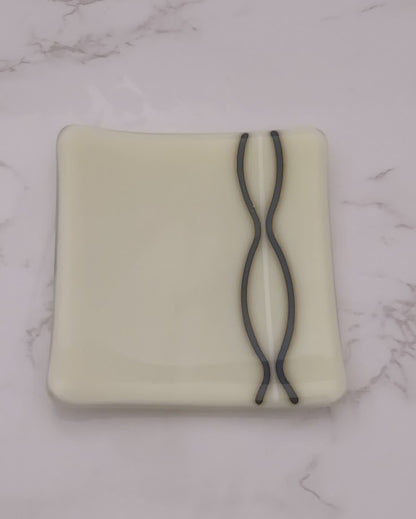 Set of 3 Fused Glass Reactive Glass Plates
