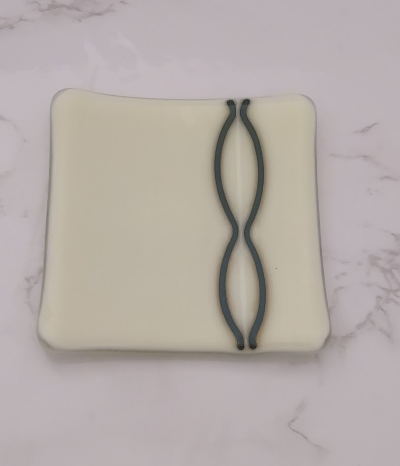 Set of 3 Fused Glass Reactive Glass Plates