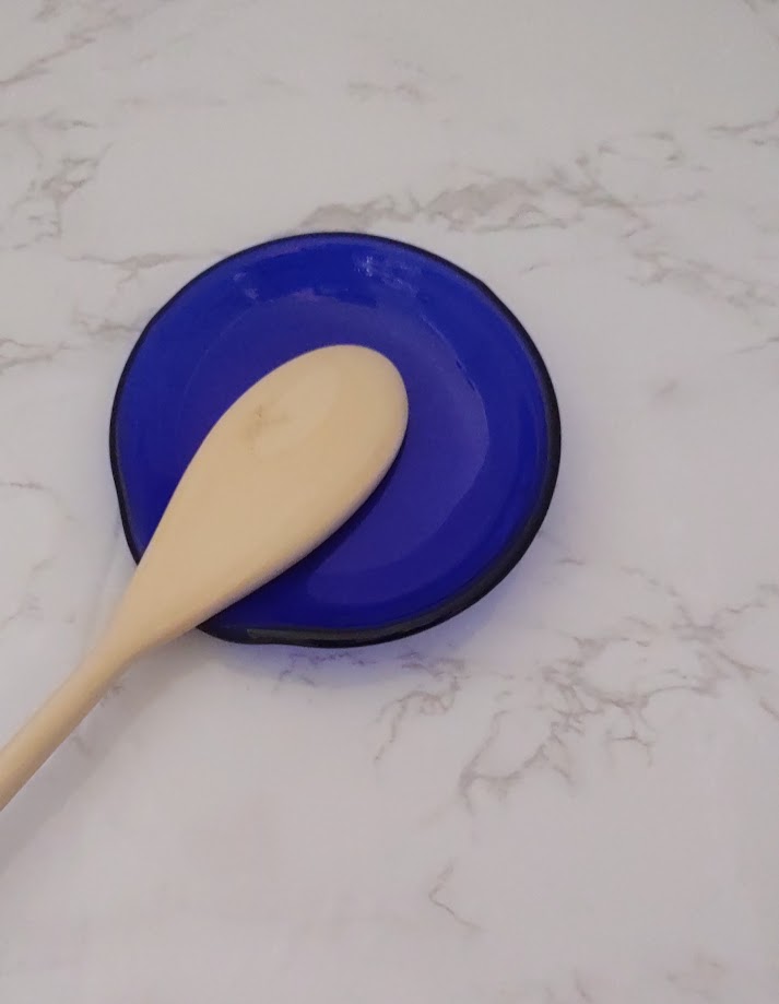 Dark Blue Round Fused Glass Spoon Rest