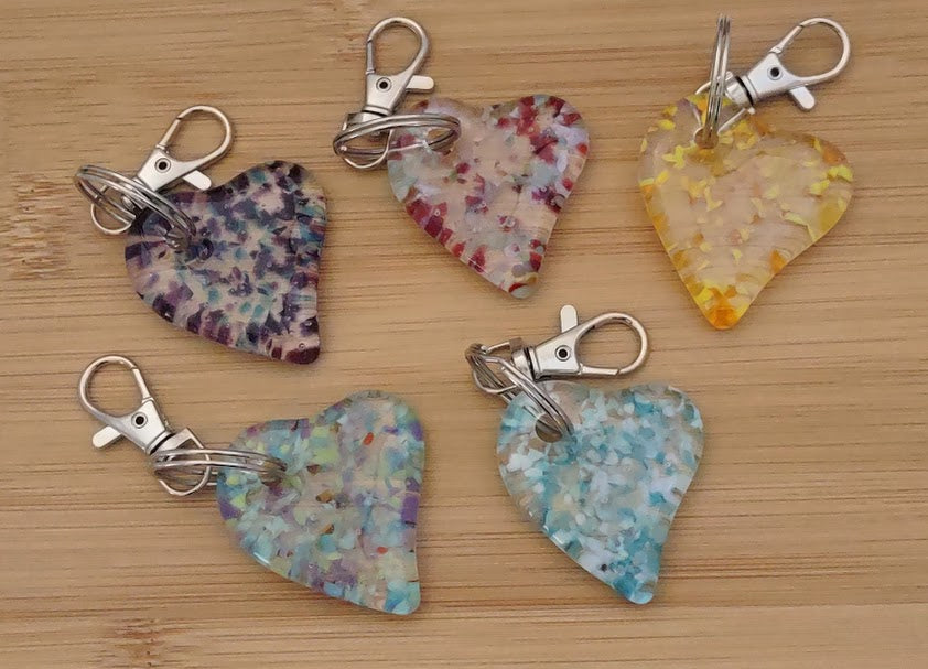 Fused Glass Heart Keychain Wholesale