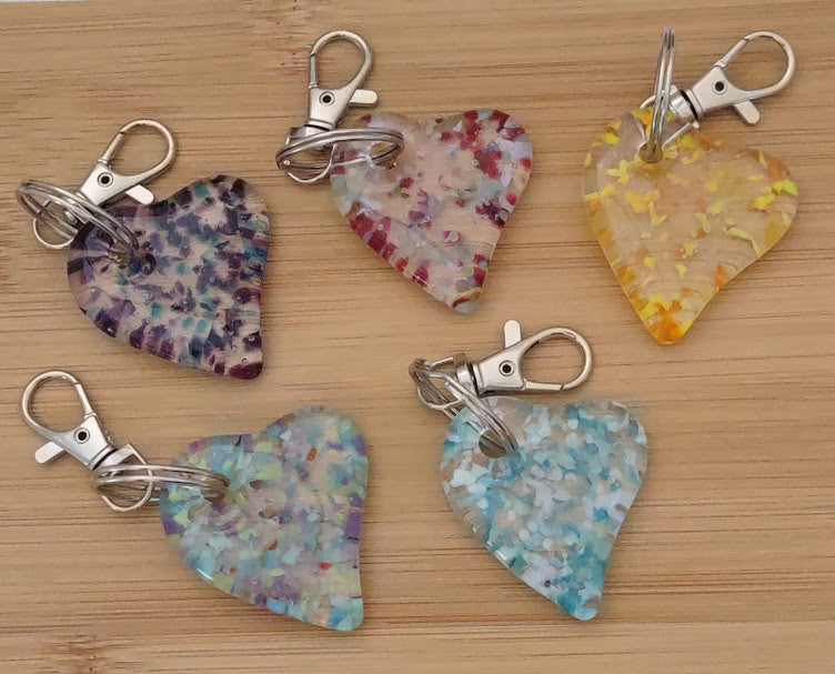 Fused Glass Heart Keychain Wholesale