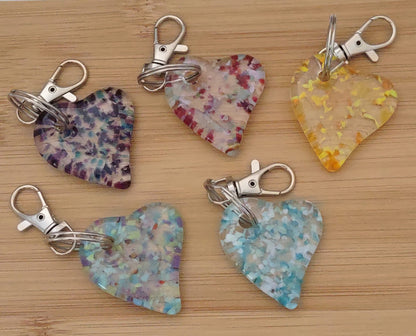 Fused Glass Heart Keychain Wholesale