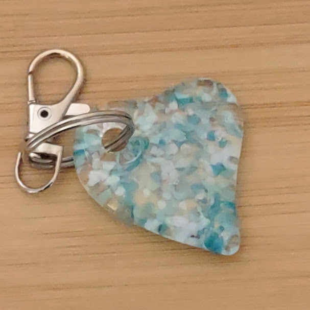 Fused Glass Heart Keychain Wholesale
