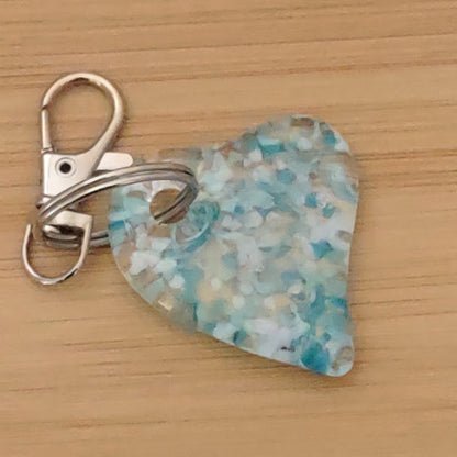 Fused Glass Heart Keychain Wholesale