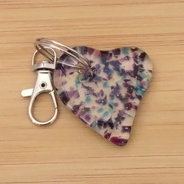 Fused Glass Heart Keychain Wholesale