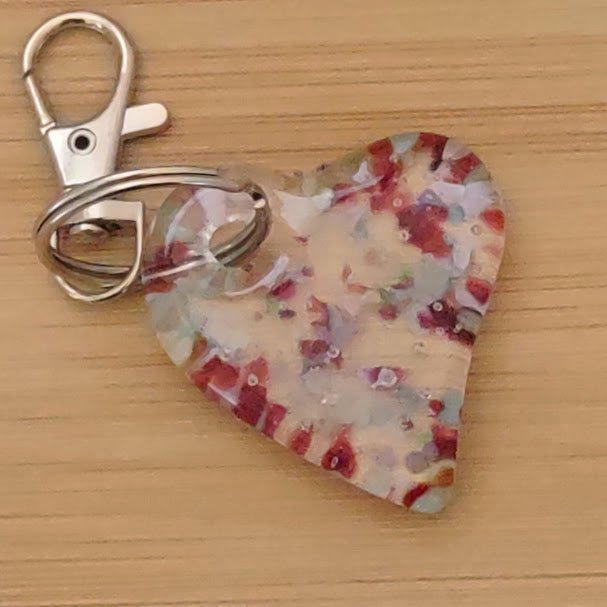 Fused Glass Heart Keychain Wholesale