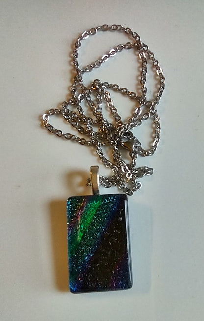Multi-Color Dichroic Pendant with Chain
