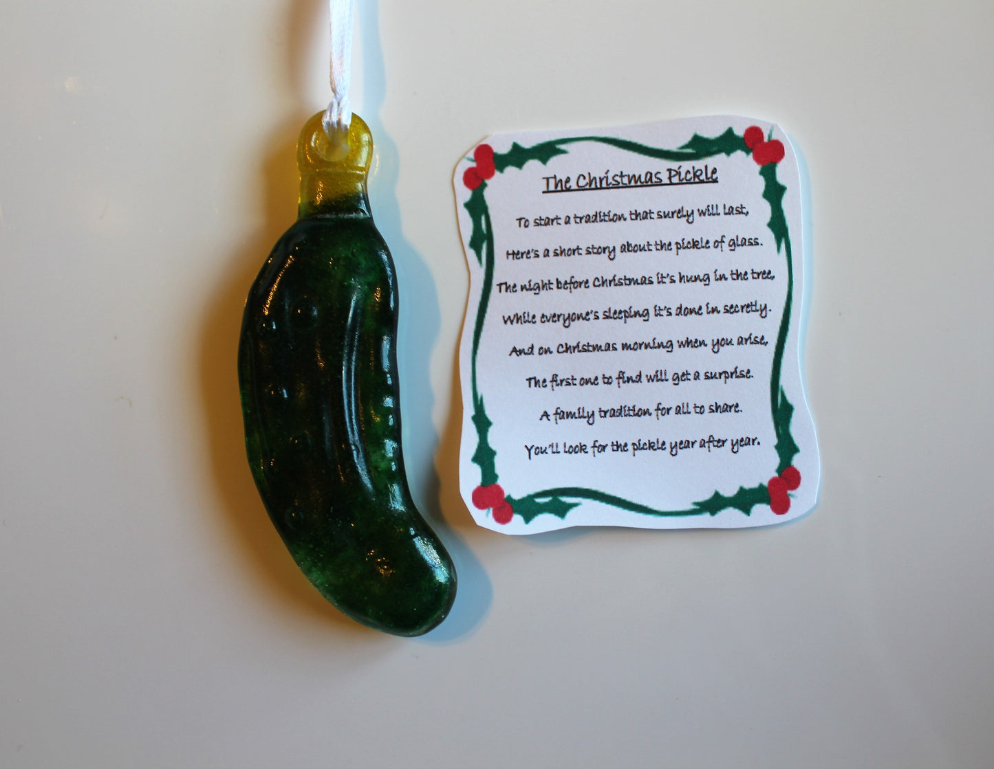 Christmas Pickle, Christmas Tree Ornament, Glass Pickle