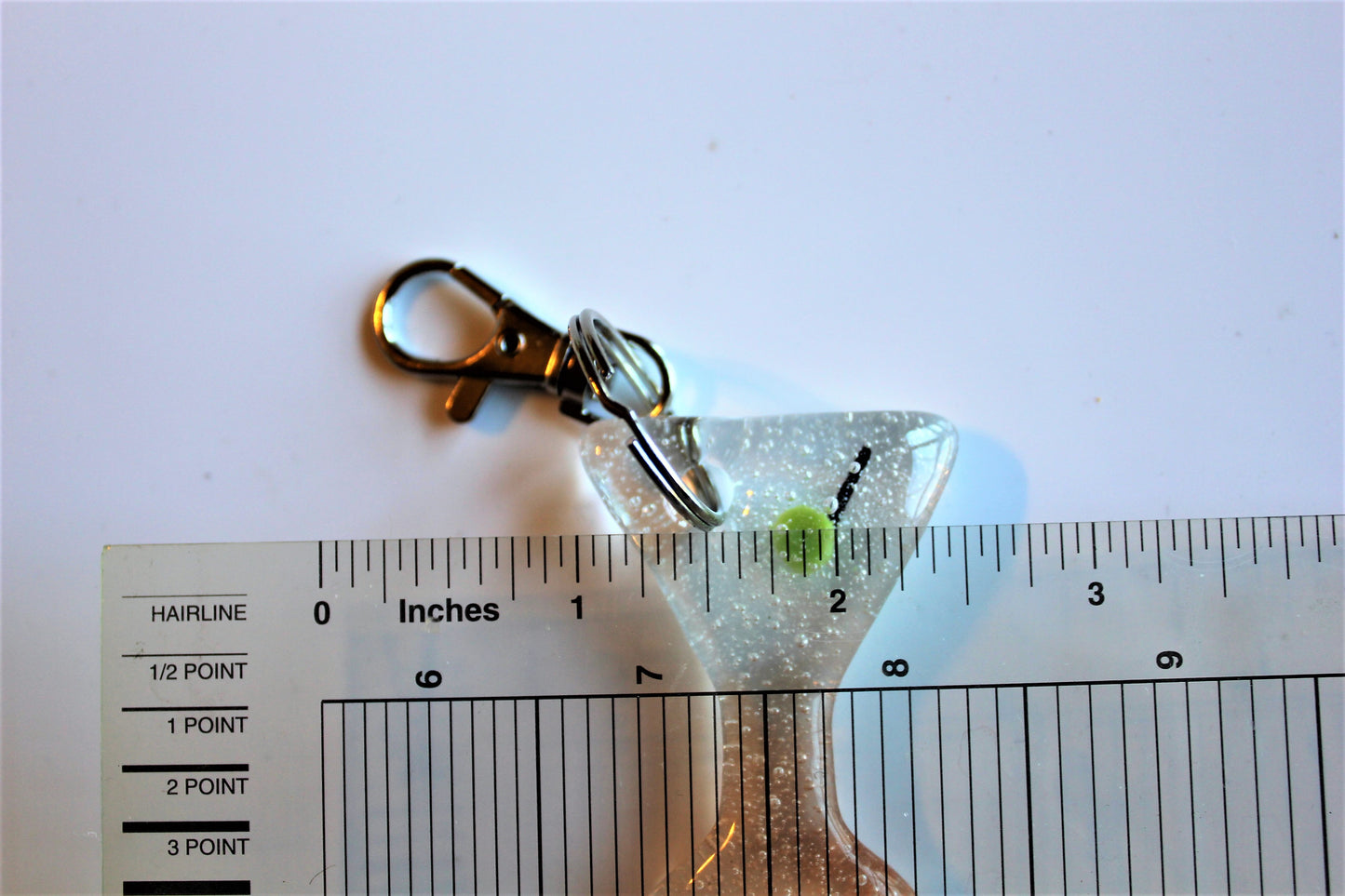 Fused Glass Martini Glass Keychain