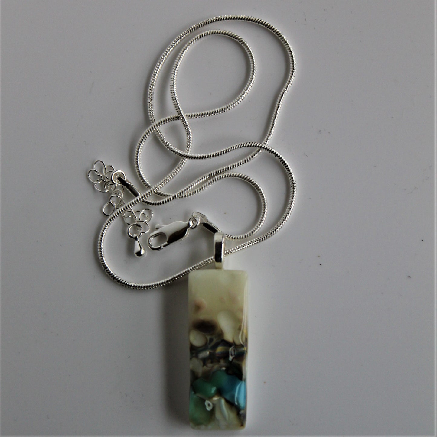 Reactive Fused Glass Vanilla Cream Pendant