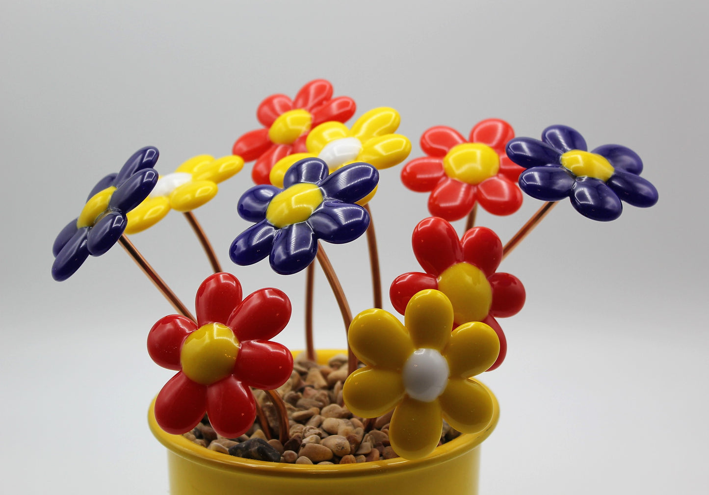 Fused Glass Daisy Plant Stake